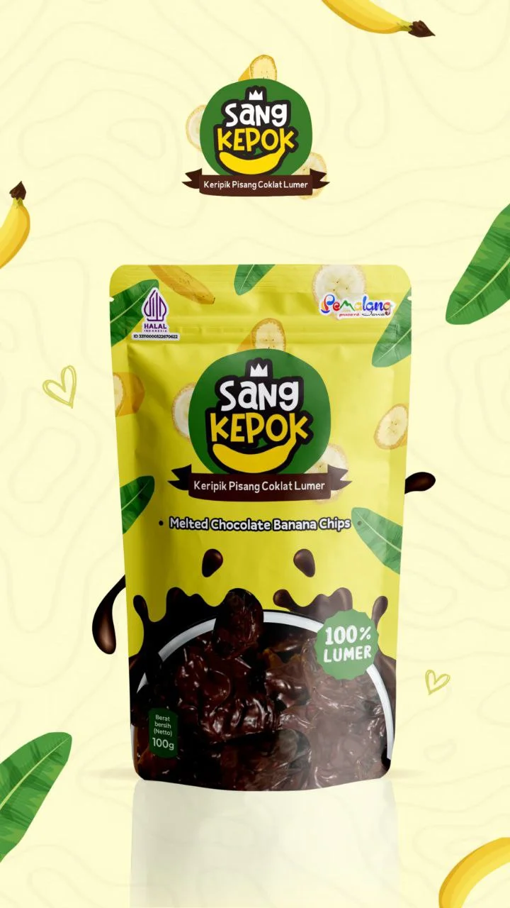 Keripik pisang coklat lumer rasa coklat original
